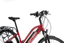 Oxygen S-Cross ST MKII Ladies Step Through Electric Hybrid Bike - 24 Speed, Red 4 Thumbnail