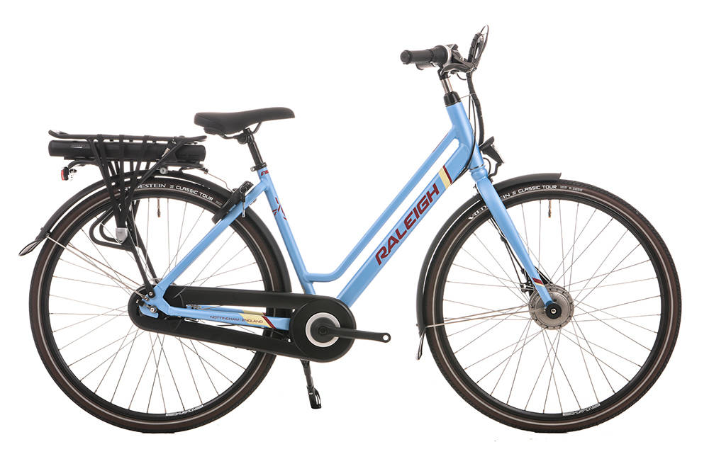 Raleigh Array Step Through Emotion Hub Gear Electric Bike Denim Blue