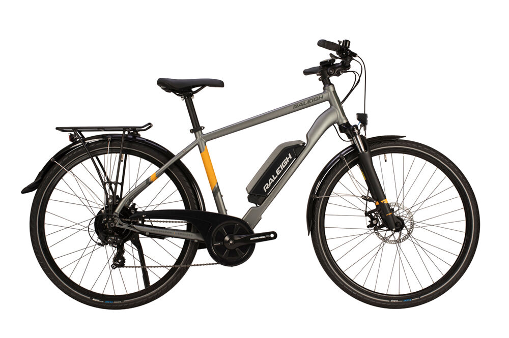 Raleigh 2020 Array Crossbar Derailleur Alloy Electric Hybrid Bike, Grey - 7 Speed, 700c