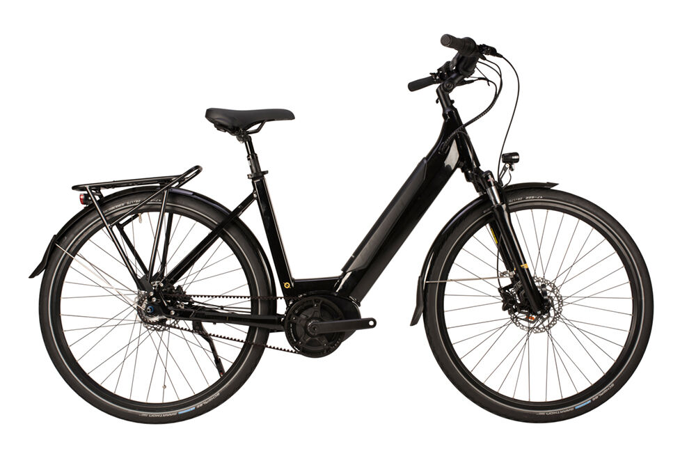 Raleigh 2020 Centros GT Low Step Hub Alloy Electric Hybrid Bike, Black - 8 Speed Belt Driven, 700c