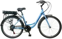 Falcon Serene Step Through Electric Bike, 10Ah, 6 Speed, 26" Wheel - Pearl Blue