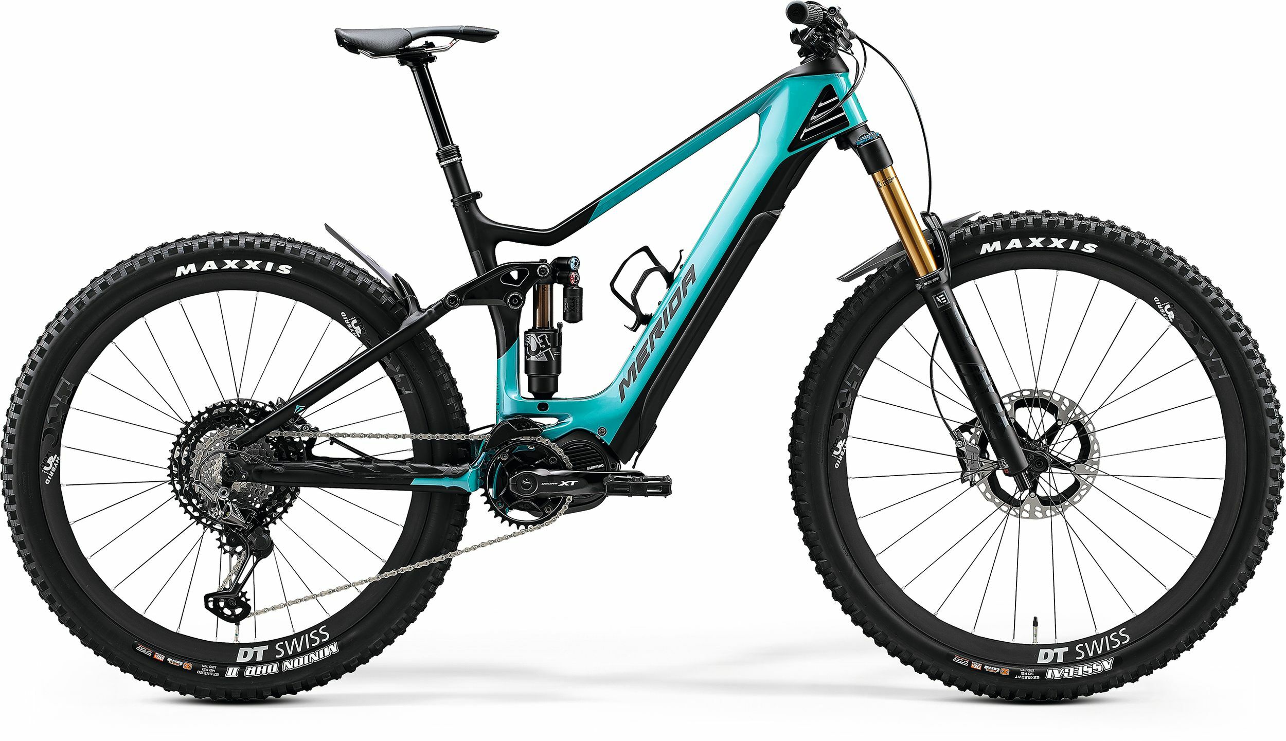 Merida eOne-Sixty 10k FS Carbon Electric Mountain Bike - Gloss Candy Teal/Black 2020