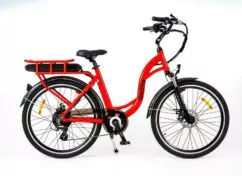 Roodog Chic Grande Ladies Step Through Hybrid Electric Bike, 10Ah, 26" Wheel, 7 Speed - Gloss Red