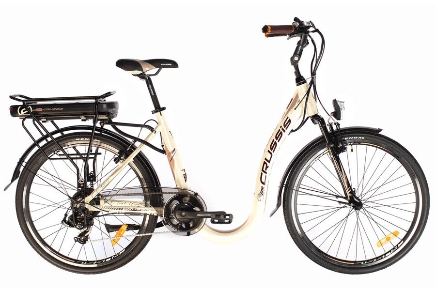Crussis e-City 2.4 Step Through Hybrid Electric Bike, 13Ah Battery, 18" Frame, 26" Wheel - Beige 18"