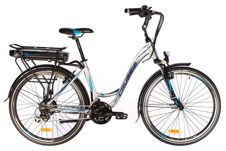 Crussis e-City 5.6 Step Through Hybrid Electric Bike, 13Ah Battery, 26" Wheel, 19" Frame - Polished