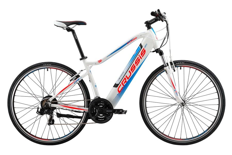 Crussis e-Cross 1.4 Mens Hybrid Trekking Electric Bicycle, 13Ah, 28" Wheel, 24 Speed - White