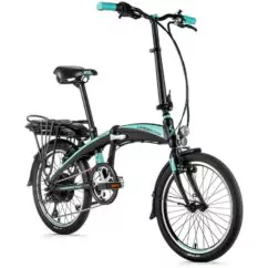 Ex Demo Leader Fox Tifton Folding electric Bicycle, 20" Wheel, 16Ah Battery - Black/Teal