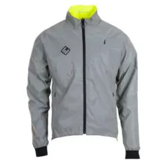 ETC Mens Arid Verso Weatherproof Reflective Cycling Rain Jacket - Silver/Yellow