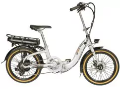 Lectro Easy Step Folding Commuter Electric Bike, 20" Wheel, 8.8Ah Battery - Silver
