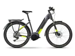 Haibike Trekking 6 Lowstep Hybrid Electric Bike 2022, Yamaha PW-ST, 500Wh - Grey/Yellow