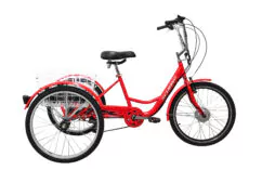 Schiano Step Through Electric Tricycle, 24" Wheel - Red