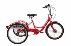 Schiano Step Through Electric Tricycle, 24" Wheel - Red