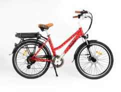 RooDog Polka Dot Step Through Hybrid Electric Bike - Red Polka