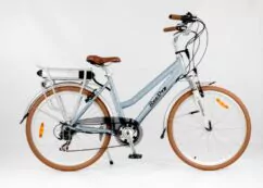 RooDog Polka Dot Step Through Hybrid Electric Bike - Retro Blue Polka