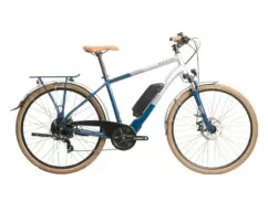 Raleigh Array Crossbar Electric Hybrid Bike 400Wh Battery, 700c Wheel - Silver/Blue