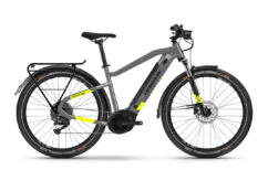 Haibike Trekking 6 Crossbar Hybrid Electric Bike, Yamaha PW-ST, 500Wh - Grey/Yellow