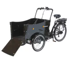 AMCargoBikes Curve Dog Friendly Cargo Electric Tricycle - Black - Updated Ramp Model
