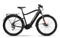 Haibike Trekking 6 HIGH Hybrid Electric Bike 2022, 27.5" Wheel, Yamaha PW-ST - Matt Black/Red