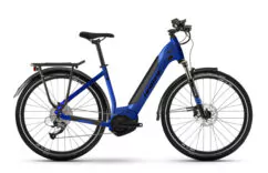 Haibike Trekking 4 LOW Hybrid Electric Bike, 27.5 Wheel, Yamaha PW-TE - Gloss Blue/Matt Black