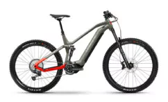 Ex Demo Haibike AllMtn 4 Full Sus Electric Mountain Bike, Mix Wheel, Yamaha PW-X3 - Honey Khaki/Red
