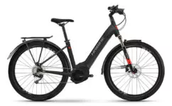 Haibike Trekking 6 LOW Hybrid Electric Bike 2022, Yamaha PW-ST, 630Wh - Black/Red Reflex