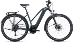 Cube Touring Hybrid One 400 Trapeze Hybrid Electric Bike 2022, BOSCH 400Wh, 28" Wheel - Grey/Blue