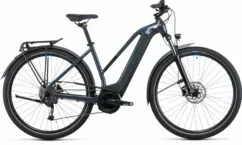 Cube Touring Hybrid One 400 Trapeze Hybrid Electric Bike 2022, BOSCH 400Wh, 28" Wheel - Grey/Blue