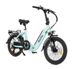 RooDog Cosmo Folding Electric Bike, 20" Wheel, 13.2Ah Integrated - Metallic Mint Green