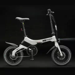 MiRider One Folding City Electric Bike, 16" Wheel, 7Ah Battery - Platinum Silver