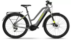Haibike Trekking 6 MID Hybrid Electric Bike 2022, Yamaha PW-ST, 630Wh - Pale Grey/Yellow
