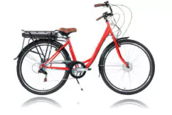 Cyclotricity Jade Step Through Dutch Style Electric Bike, 6 Speed, 28" Wheel - Red