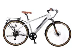 Ex Display Dallingridge Malvern Hybrid Trekking Electric Bike, 700c Wheel - Satin Silver/Camel