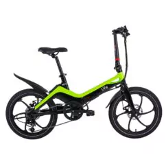 Li-Fe Flo Folding Electric Bike, 20" Wheel, 7.8Ah Integrated Battery - Gloss Black/Green