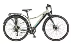 EZEGO Commute Sloped Hybrid Electric Bike 2022, 700c Wheel - Satin Grey/Black
