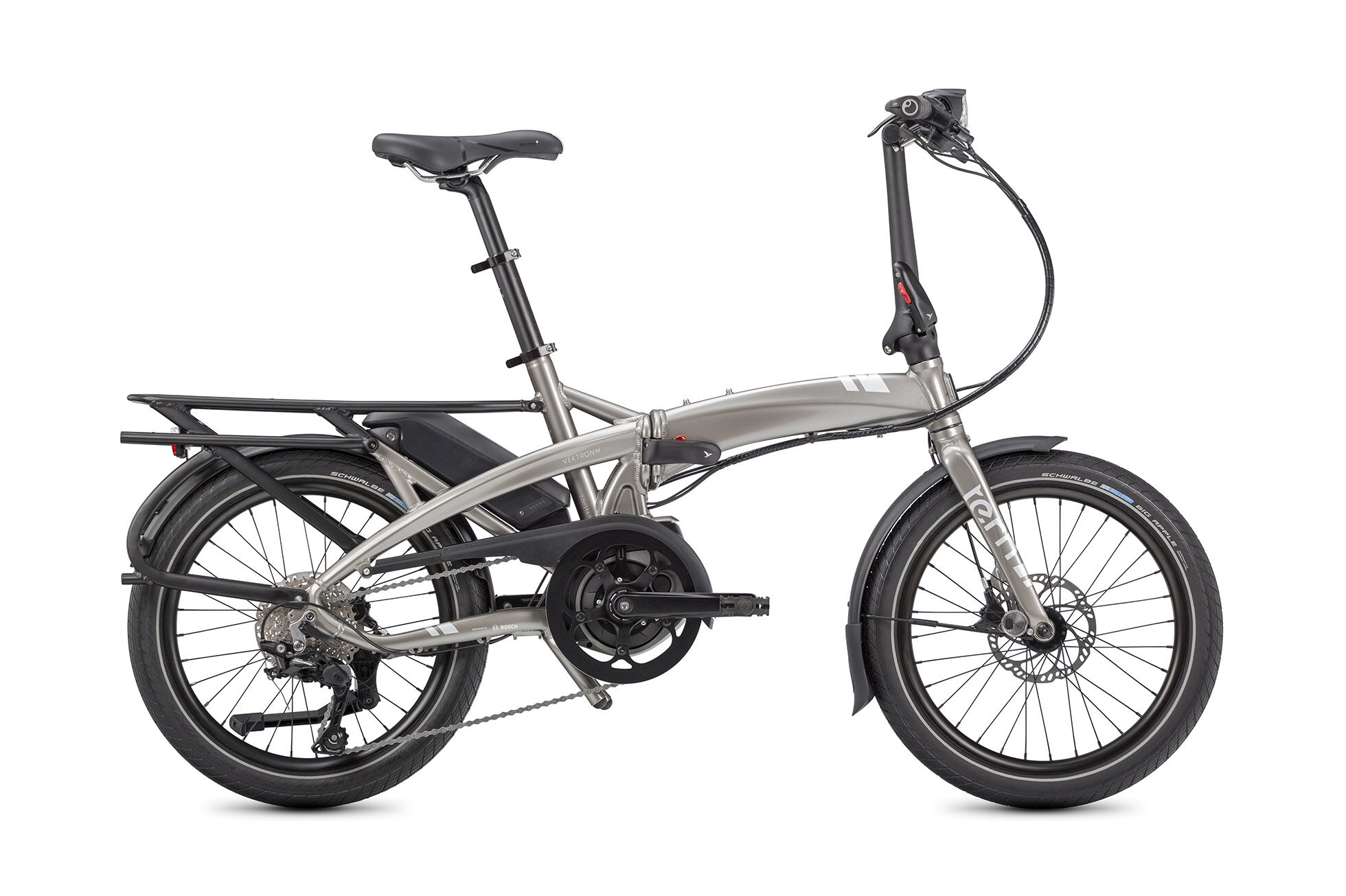 Tern Vektron S10 Cargo Ready Folding Electric Bike, BOSCH Perf. - Satin Silver