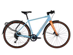 Raleigh Trace Urban Commuter Electric Bike, 700c Wheel - Sky Blue/Orange