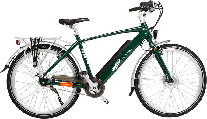 Ex Demo Emu Crossbar Hybrid City Electric Bike, 10Ah - British Racing Green