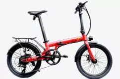 E-Go Lite+ Folding Electric Bike, 20" Wheel, 7 Speed, 7Ah Battery - Red
