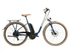 Ex-Demo Raleigh Array Low Step Electric Hybrid Bike, 400Wh Battery, 700c Wheel, 45cm - Silver/Blue 45cm
