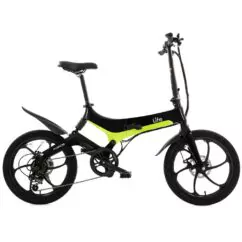 Li-Fe Force Folding Electric Bike, 20" Wheel, 7.8Ah Integrated Battery - Black/Green