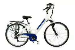 Basis Dorchester Step Through Integrated Electric City Bike - White/Blue