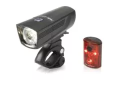 XLC Light Set Bicycle Front Rear Francisco Pan Cycling Black Bright LED Bike