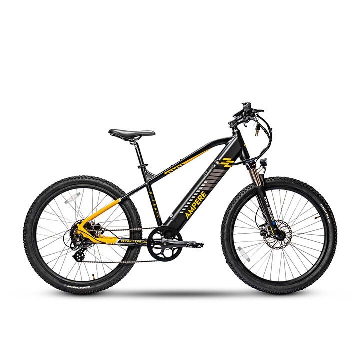Ampere X-Trail Hardtail Electric Mountain Bike, 27.5" Wheel - Matt Black