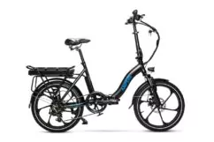 Ampere Alter Low Step Folding Electric Bike, 20 Wheel - Matt Black/Blue