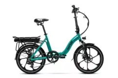 Ampere Alter Low Step Folding Electric Bike, 20 Wheel - Turquoise