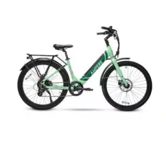 Ampere Deluxe 26" Step Through Hybrid Electric Bike - Mint Green