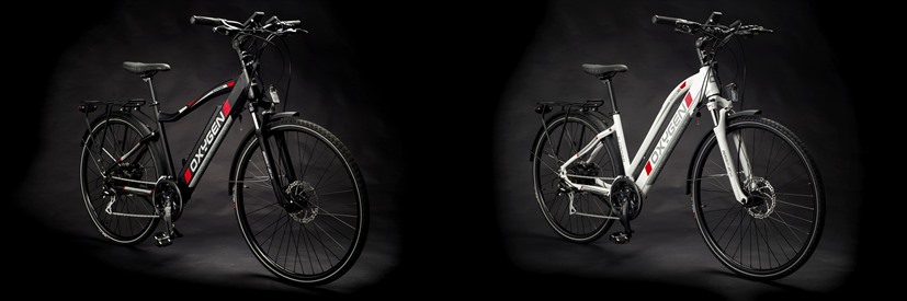 Couples Cycling Together Oxygen S-Cross Electric Bikes from E-Bikes Direct