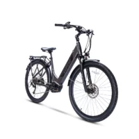 Ampere Deluxe Pro Hybrid Step Through Electric Bike, 700c Wheel - Grey - Image 3