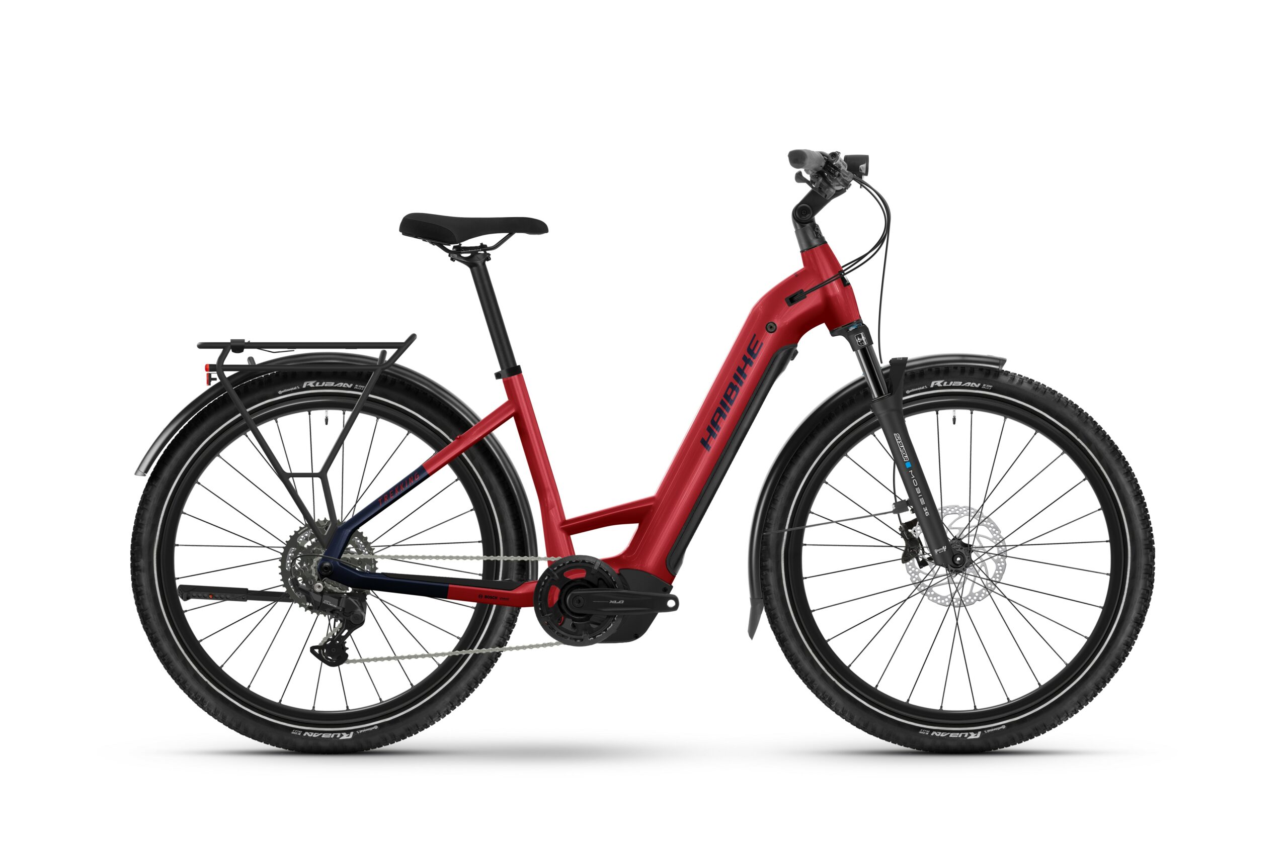 Haibike 2025 TREKKING 7 Low Hardtail Electric Mountain Bike - Red/Blue