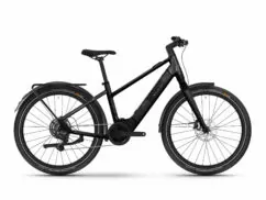 Raleigh Hockley High Step Electric Hybrid Bike, 400Wh - Gloss Black